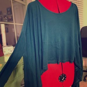 Green Free People S flowy long sleeve shirt